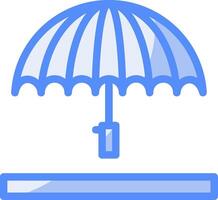 parapluie ligne rempli bleu icône vecteur