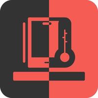 thermomètre rouge inverse icône vecteur