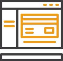 icône de deux couleurs de ligne de carte de crédit vecteur