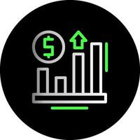 profit double pente cercle icône vecteur