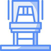 chaise ligne rempli bleu icône vecteur