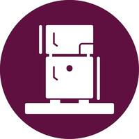 icône de cercle de glyphe de réfrigérateur vecteur