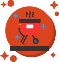 barbecue gril à queue Couleur icône vecteur