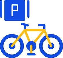 vélo parking plat deux Couleur icône vecteur