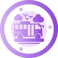 icône de dégradé de glyphe de bus vecteur