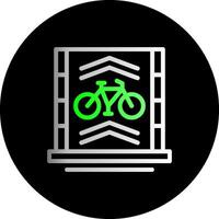 vélo voie double pente cercle icône vecteur