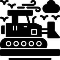 icône de glyphe de bulldozer vecteur