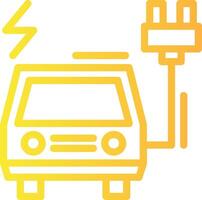 électrique véhicule mise en charge station linéaire pente icône vecteur