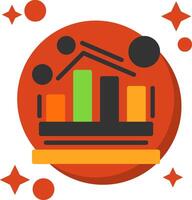 analytique à queue Couleur icône vecteur