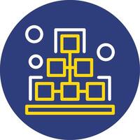 plan du site double ligne cercle icône vecteur