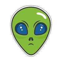 patch tête extraterrestre vecteur