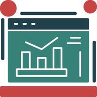 Google analytique glyphe deux Couleur icône vecteur