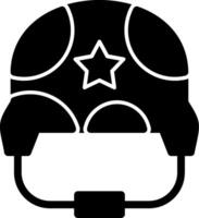 militaire casque glyphe icône vecteur