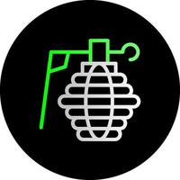 grenade double pente cercle icône vecteur