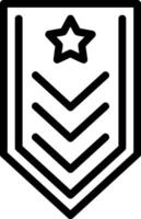 icône de ligne d'insigne militaire vecteur