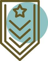 militaire badge linéaire cercle icône vecteur