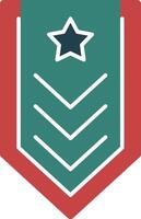 militaire badge glyphe deux Couleur icône vecteur