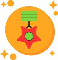 médaille de honneur à queue Couleur icône vecteur