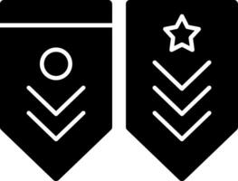 militaire rang rayures glyphe icône vecteur