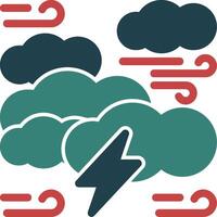 icône de deux couleurs de glyphe d'orage vecteur