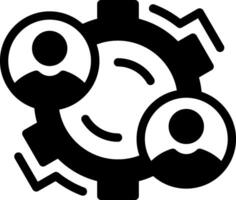 icône de glyphe de travail d'équipe vecteur