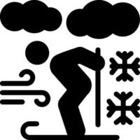 icône de glyphe de ski vecteur