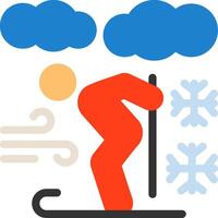 icône plate de ski vecteur
