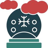 icône de deux couleurs de glyphe de globe de neige vecteur
