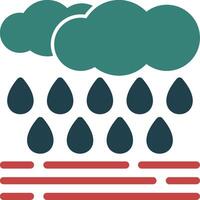 icône de deux couleurs de glyphe de jour de pluie vecteur