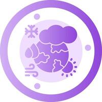 climat changement glyphe pente icône vecteur