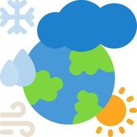 icône plate du changement climatique vecteur