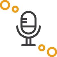 icône de deux couleurs de glyphe de microphone vecteur
