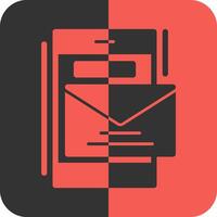 email rouge inverse icône vecteur
