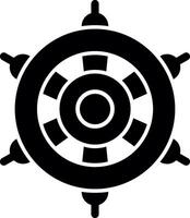icône de glyphe de roue nautique vecteur