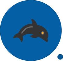 dauphin plat ombre icône vecteur