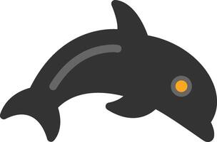 icône plate dauphin vecteur
