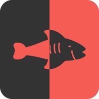 poisson rouge inverse icône vecteur