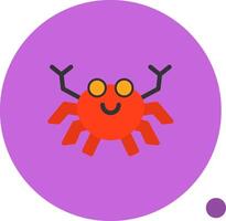 Crabe plat ombre icône vecteur