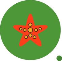 étoile de mer plat ombre icône vecteur