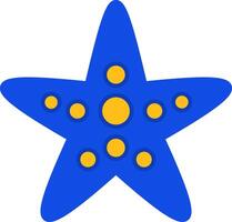 étoile de mer plat deux Couleur icône vecteur