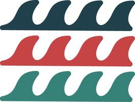 icône de deux couleurs de glyphe de vague vecteur