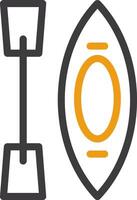 icône de deux couleurs de ligne de kayak vecteur