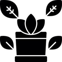 bureau plante glyphe icône vecteur