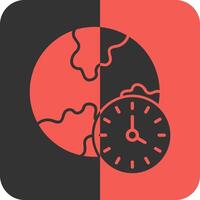 temps zone rouge inverse icône vecteur