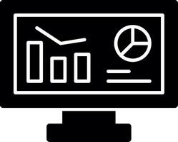 éloigné travail statistiques glyphe icône vecteur