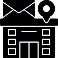 icône de glyphe de bureau de poste vecteur