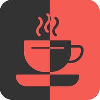 café tasse rouge inverse icône vecteur