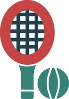 icône de deux couleurs de glyphe de tennis vecteur