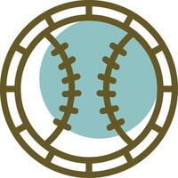 base-ball linéaire cercle icône vecteur