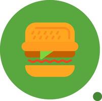 Burger plat ombre icône vecteur